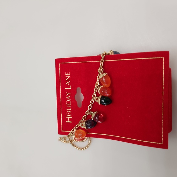 Holiday Lane Gold Tone Multi Colored Lights Slide Bracelet - Picture 4 of 4